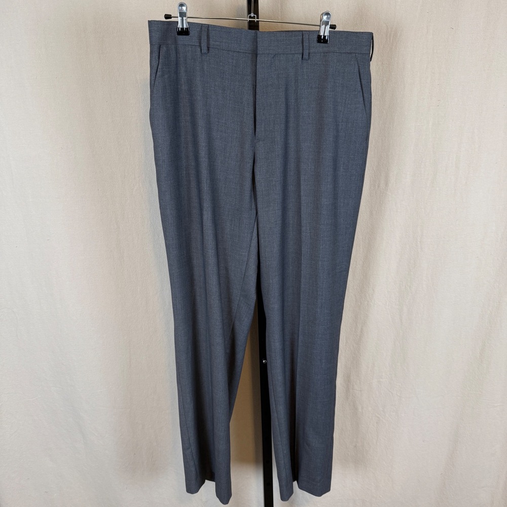 New Apt.‎ 9 Mens Dress Pants Grey Flat Front 34x32 NWT
